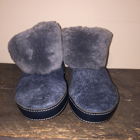Ross & Snow Gemma Shearling  Stonewashed suede leather bootie slippers - Picture 11 of 16